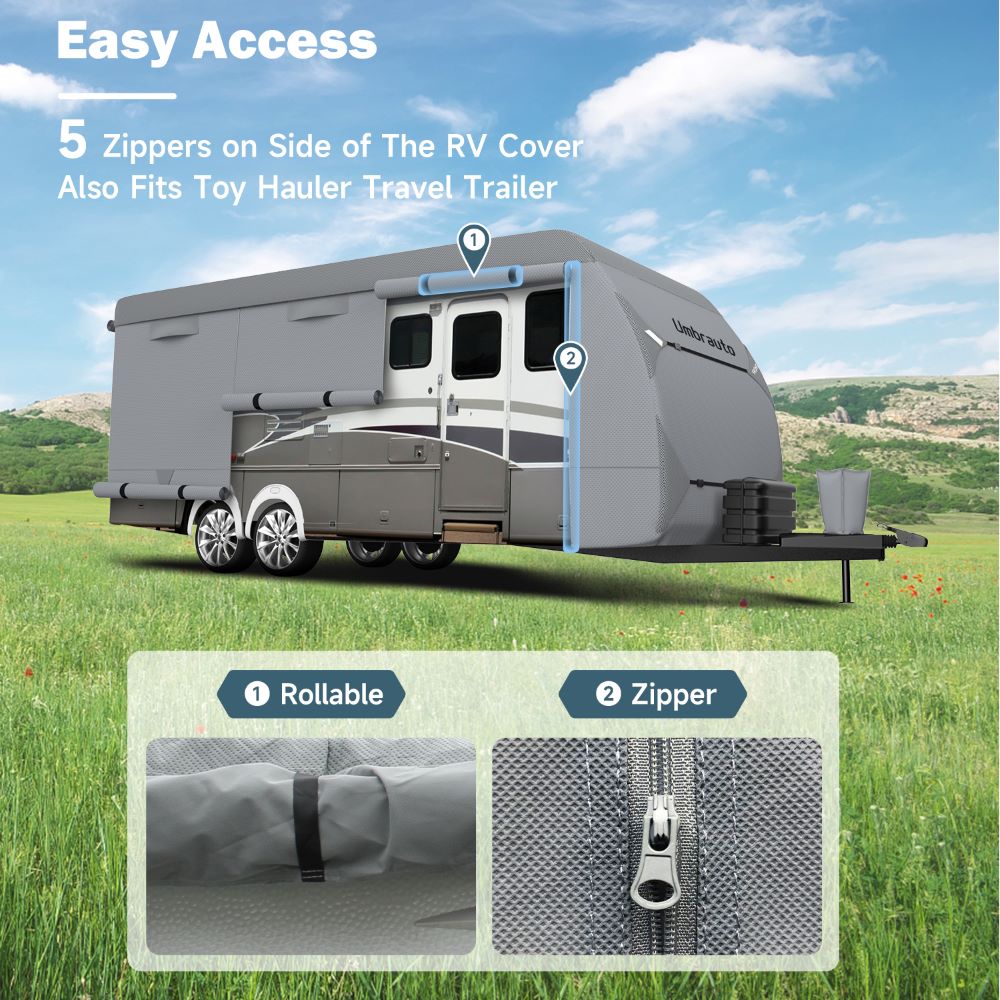 Umbrauto Travel Trailer RV Cover Upgraded 7 Layers Top+1 Layer Side