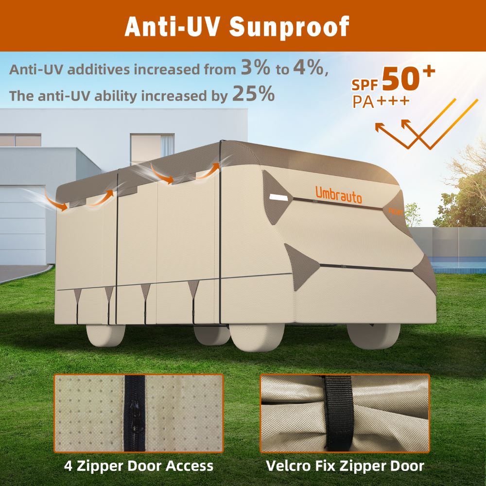 Umbrauto Class C RV Cover 7 Layers Top + 3 Layers Side