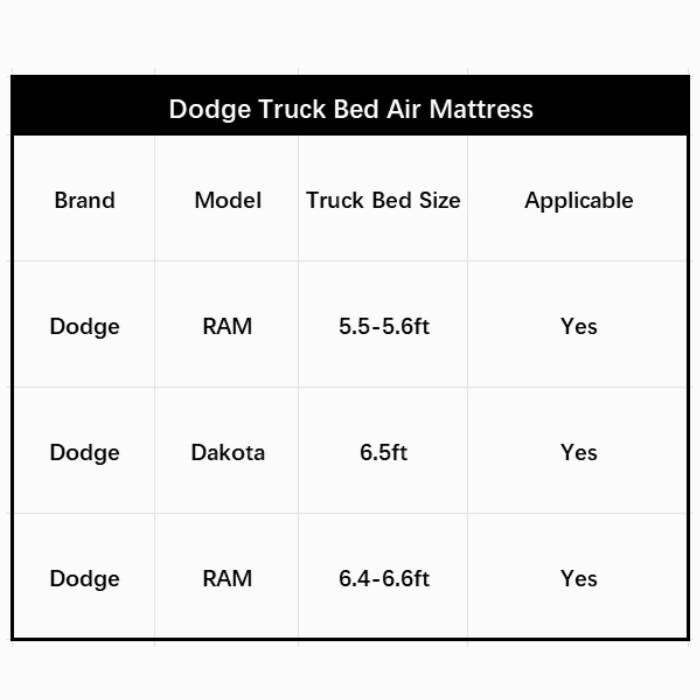 5.5-5.8ft | 6-6.5ft Dodge Truck Bed Air Mattress