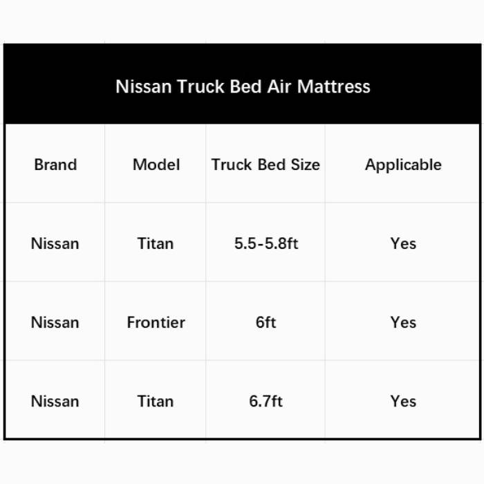 5.5-5.8ft | 6-6.5ft Nissan Short Truck Bed Air Mattress