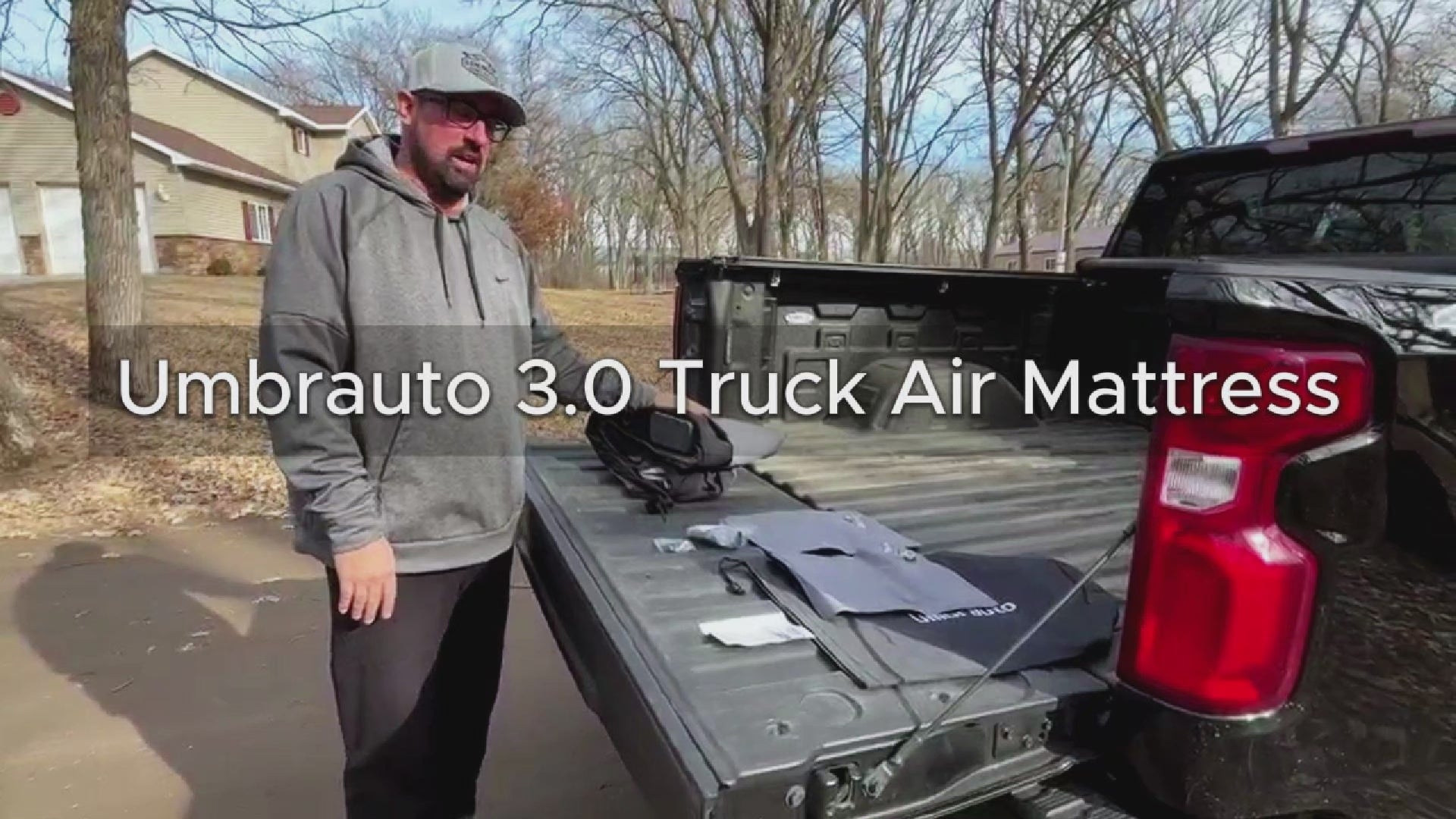 Load video: Umbrauto 3.0 Smart Auto Inflate Truck air mattresses