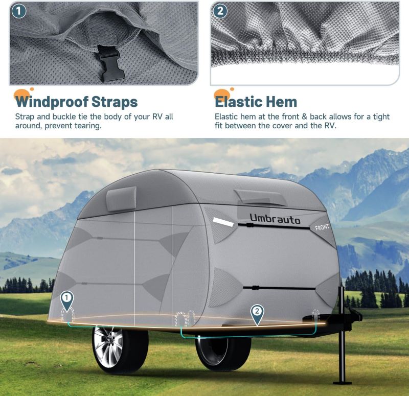 Umbrauto 7 Layers Top Teardrop Travel Trailer Cover